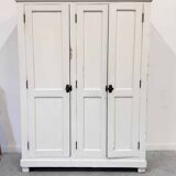 Antique white-painted wardrobe – 3 doors
