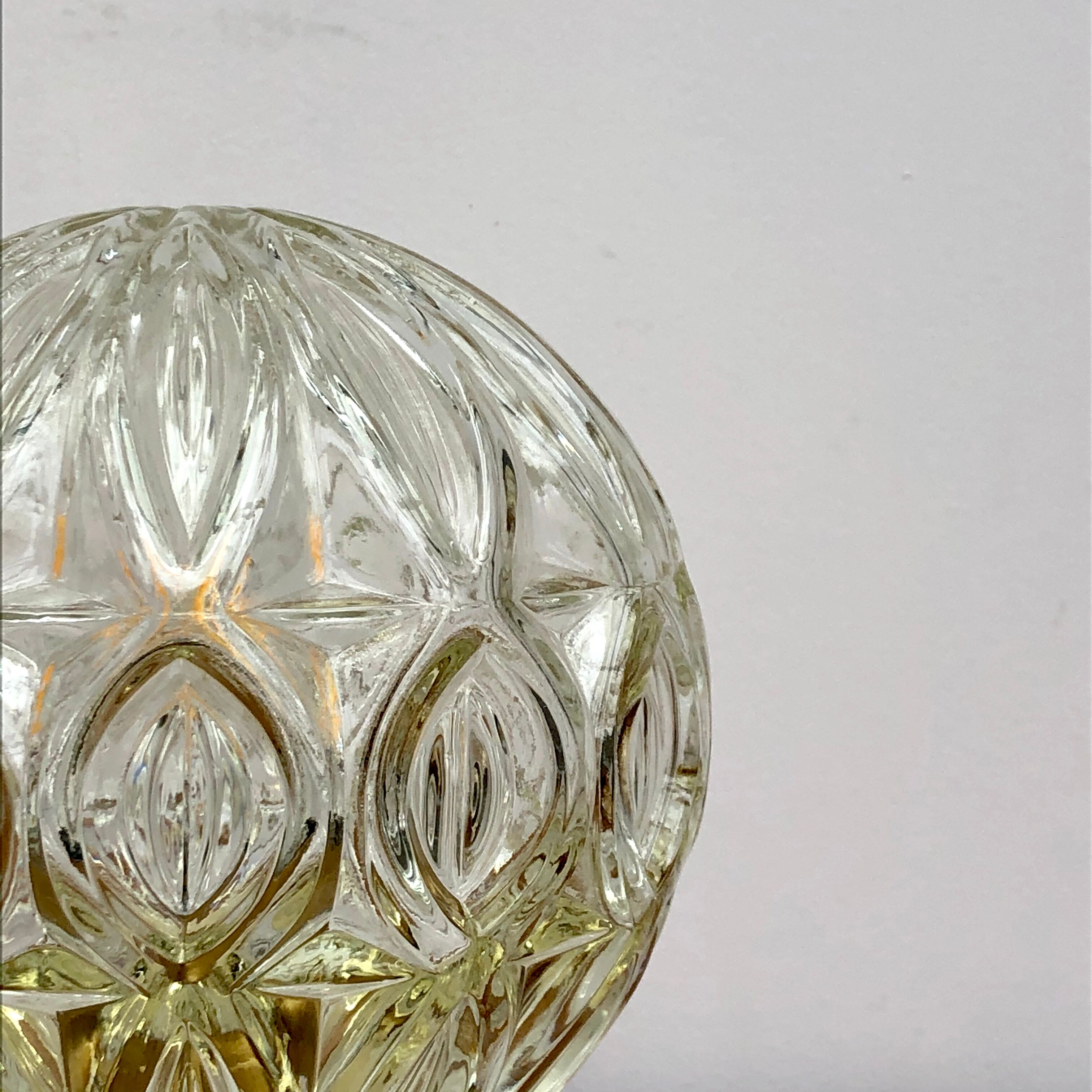 Vintage moulded glass globe-laying lamp