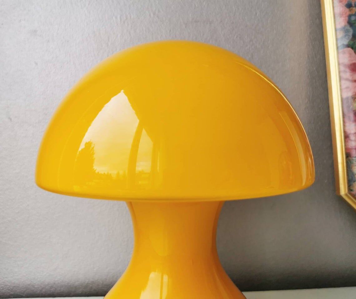 Vintage 80s glass table lamp