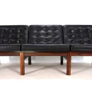 France & Son Set of 3 Modular Leather Armchairs by O. Gjerløv-Knudsen/T. Li
