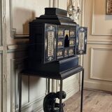 Cabinet in ebony and blackened wood, bone marquetry, 19th century