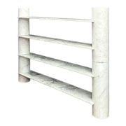 Loico Library by Angelo Mangiarotti in white Carrara marble, mid-20th century Italian.