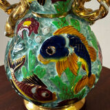 Cerdazur Monaco vase in ceramic with fish decoration
