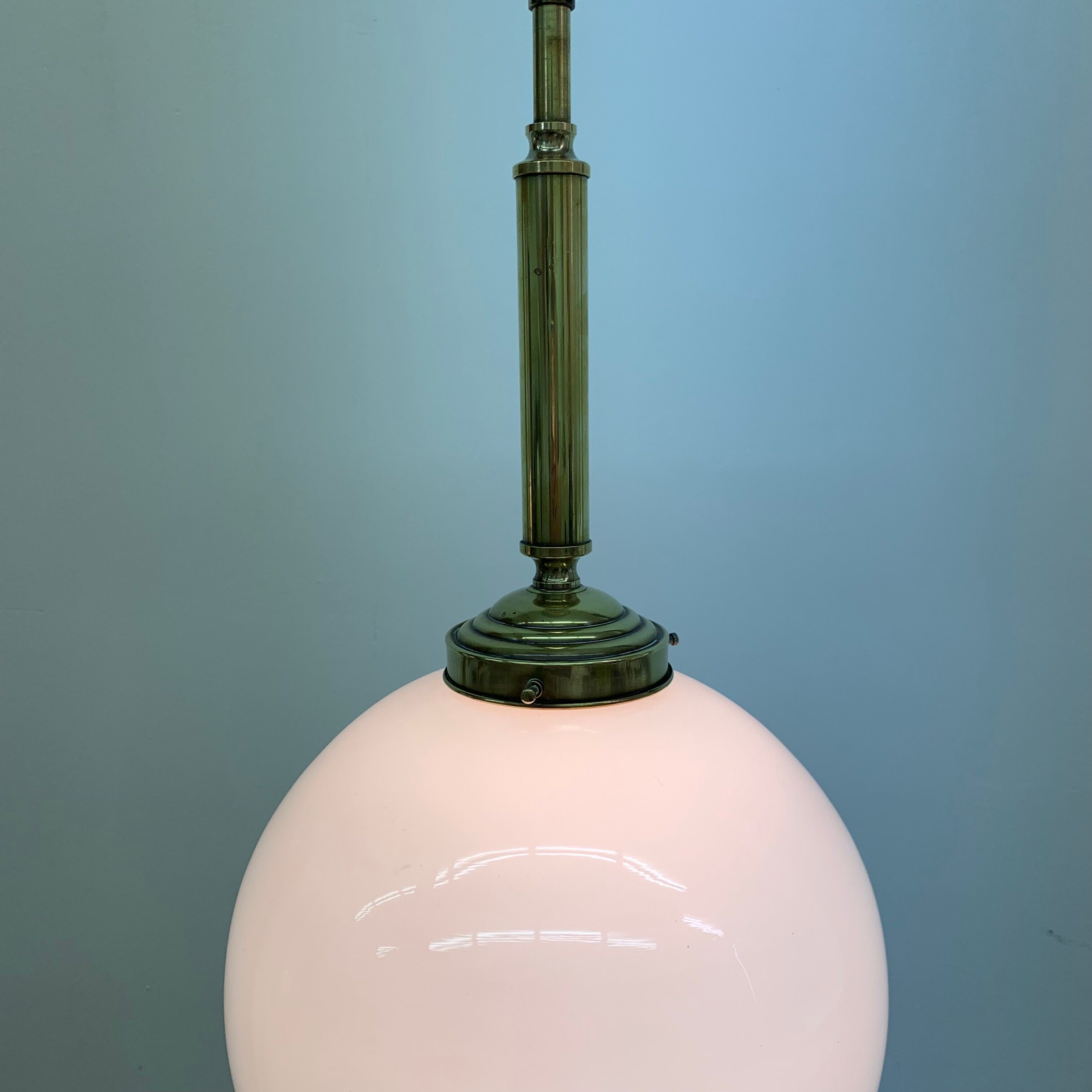 Antique Philips opaline glass hanging lamp, 1950’s