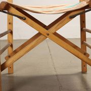 Vintage folding chair from the 1950s-60s in beech and fabric, Italy.