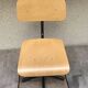Black metal workshop chair - seated - vintage style adjustable wood file