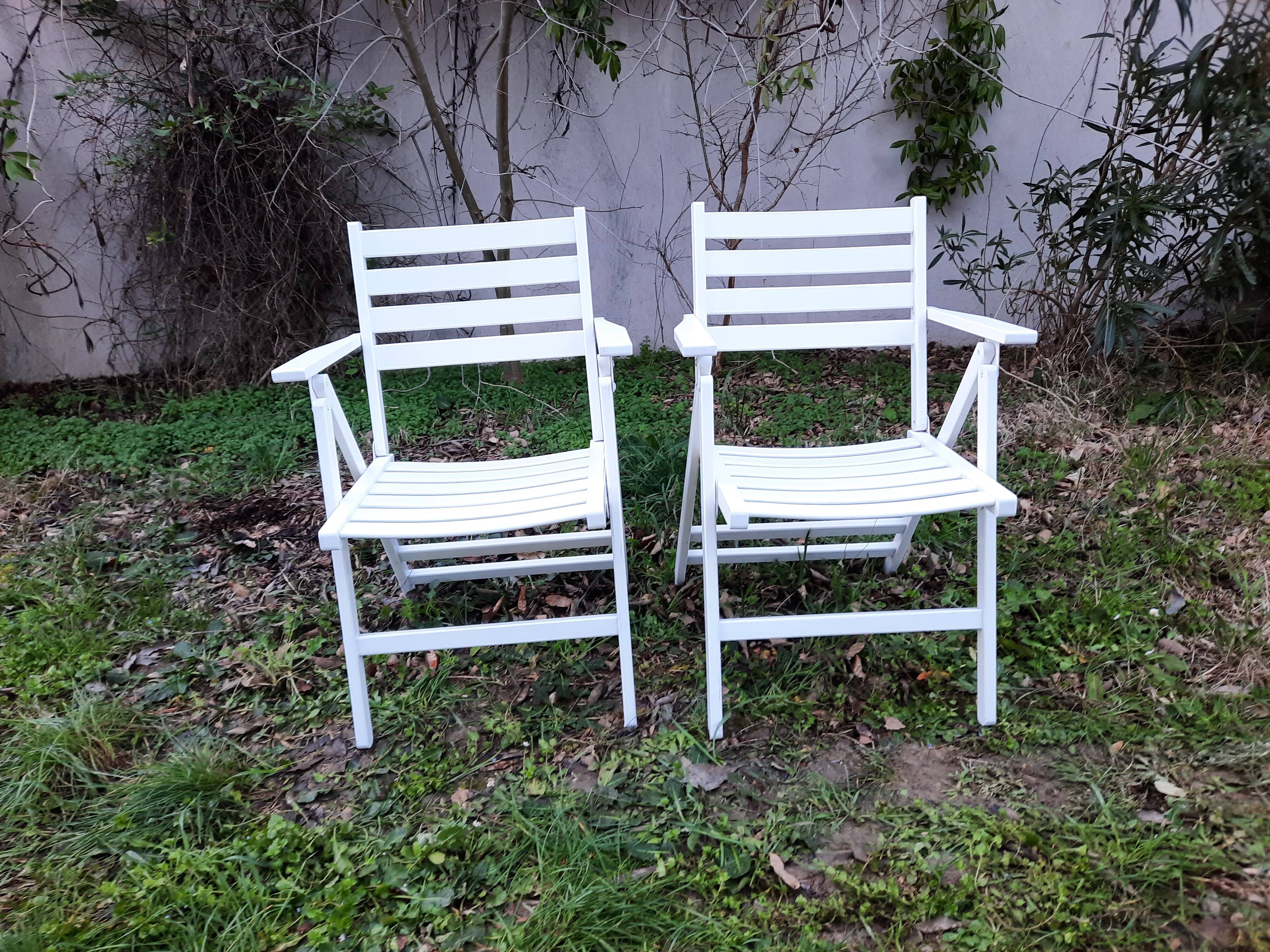 Sièges de jardin vintage en bois