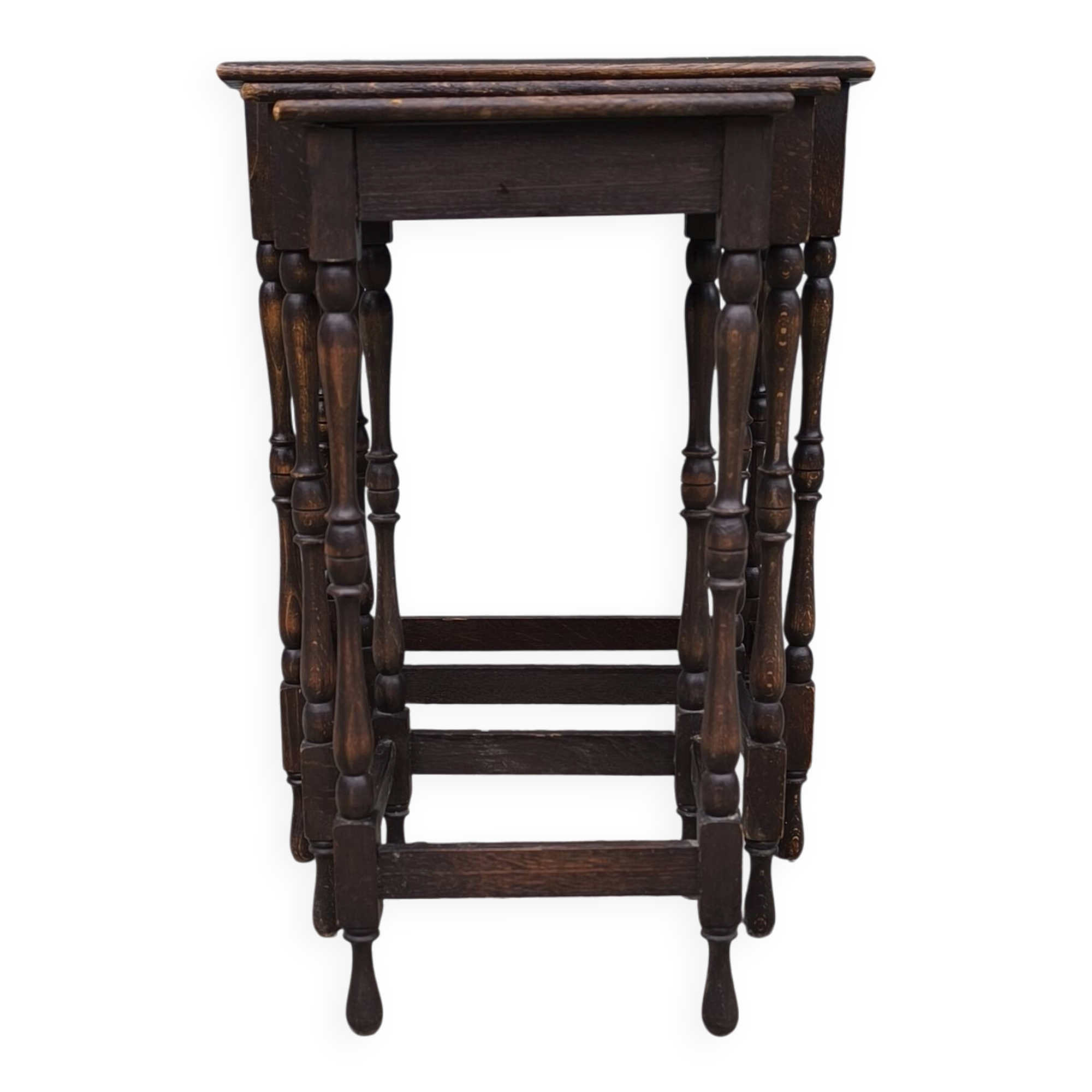 Nest of tables in solid oak 1950