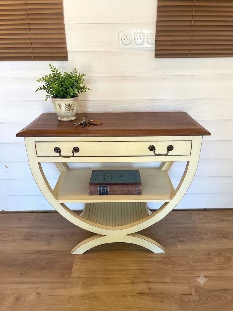 Vintage Style Directoire Console Table / Patinated Centre Table - Legs in