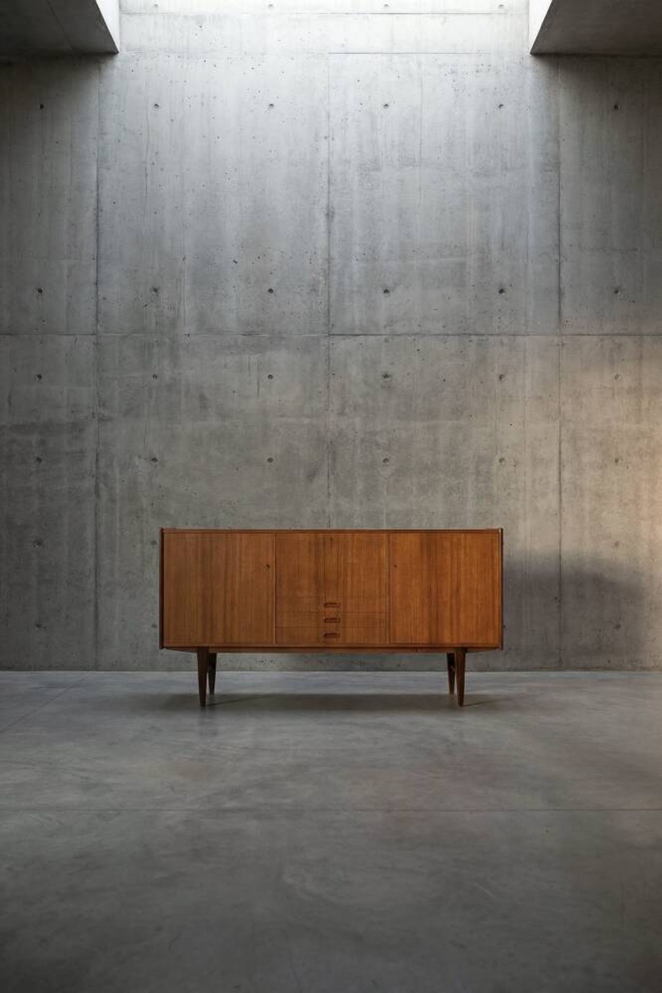 Vintage Mid-Century Scandinavian Modern Classic Teak High Sideboard