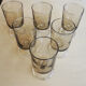 6 Old Luminarc Smoked Foot Glasses H11.5 cm