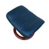 Repose-pieds/pouf en cuir vintage