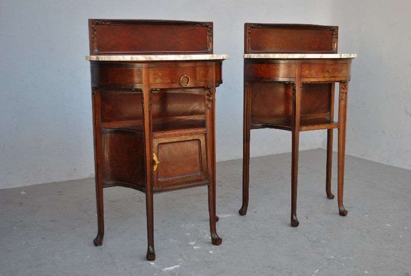 Pair of nightstands time 1900 Art nouveau