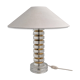 The Modern Scandinavian / Midcentury Modern table lamp with Orrefors glass and brass.