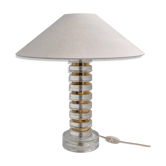 lampe de table en verre Orrefors et laiton conçue par Carl Fagerlund,