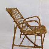 Pair of vintage bamboo armchairs, Bonacina style