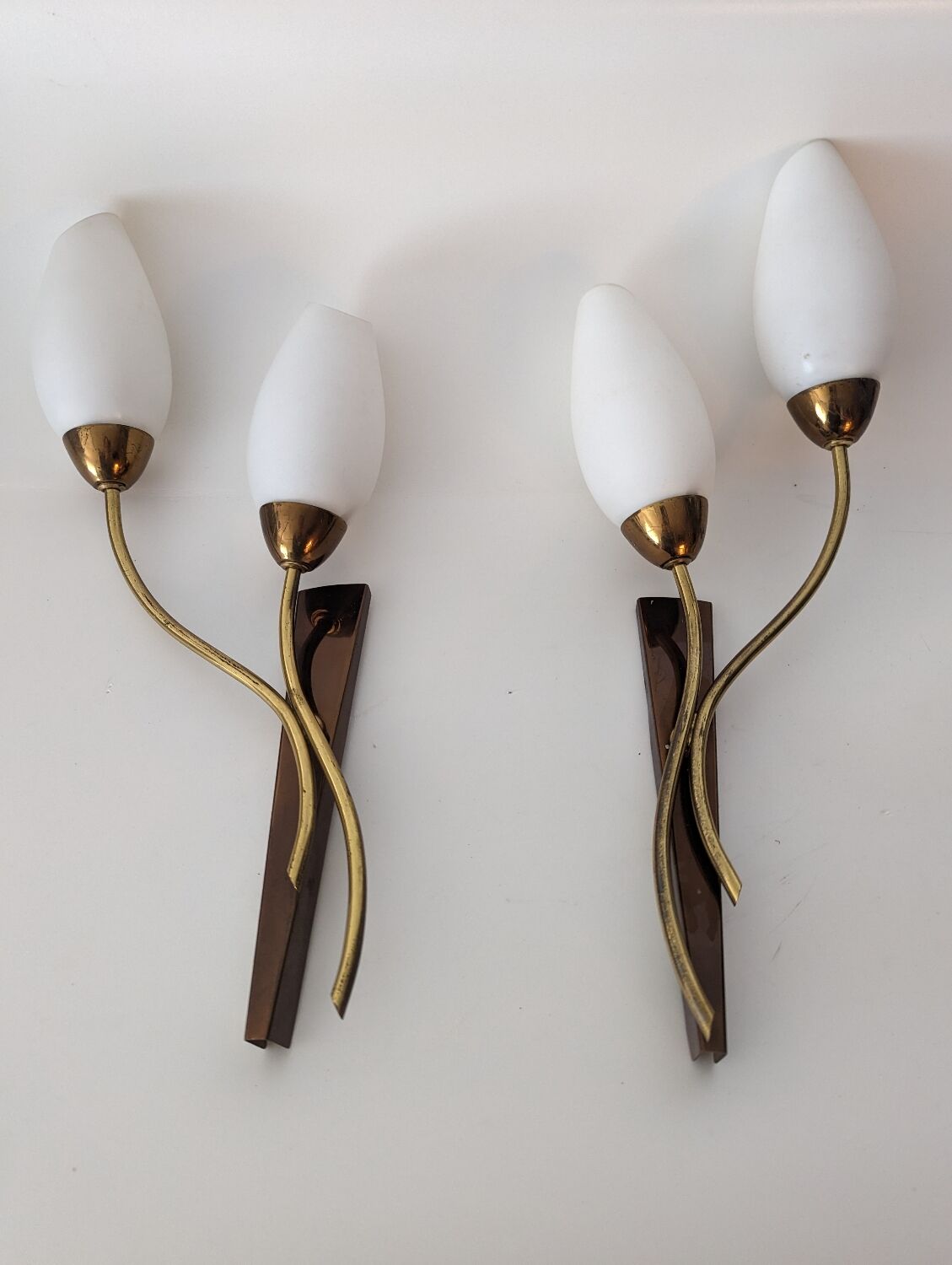 Pair wall lamp hollywood regency style