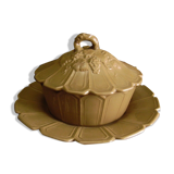 Beurrier en faience fine de Sarreguemines milieu XIX ème