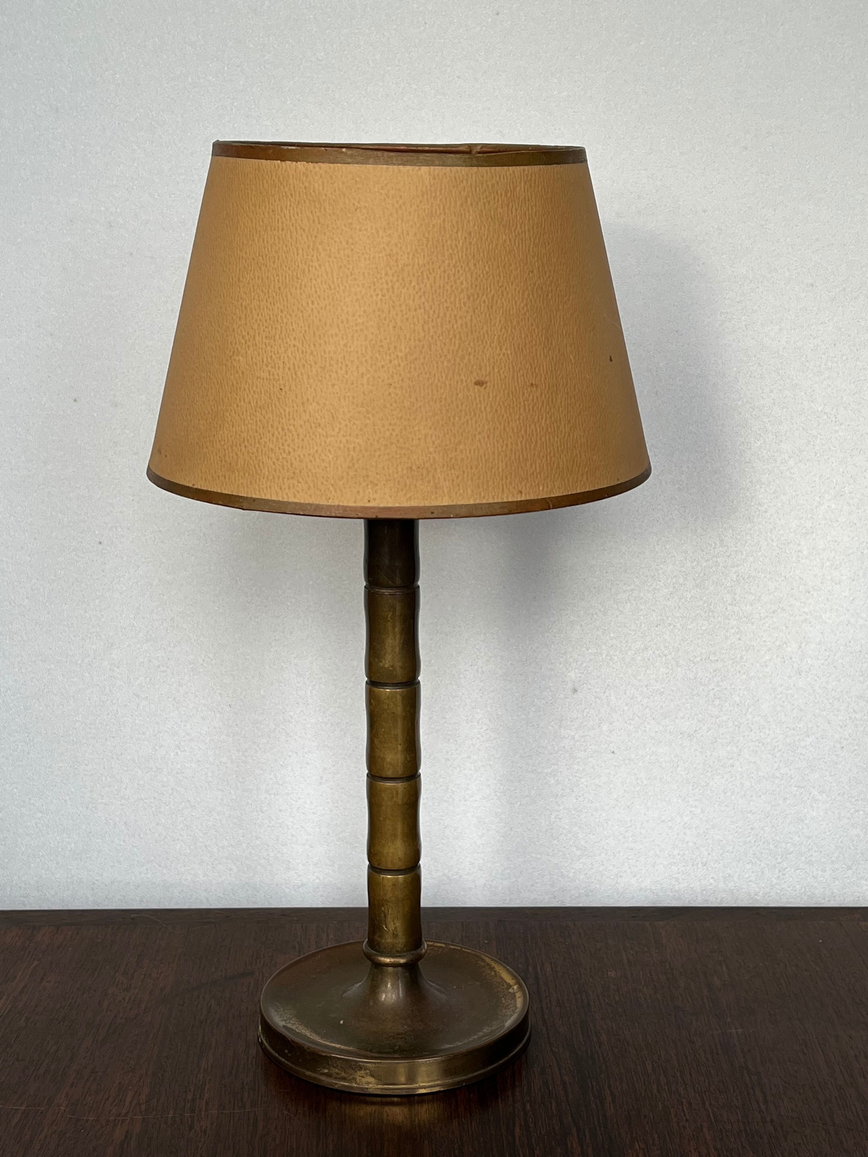 Bamboo brass lamp from the 50s