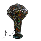 Belle lampe champignon en vitrail, style Tiffany, Art nouveau – XXᵉ siècle