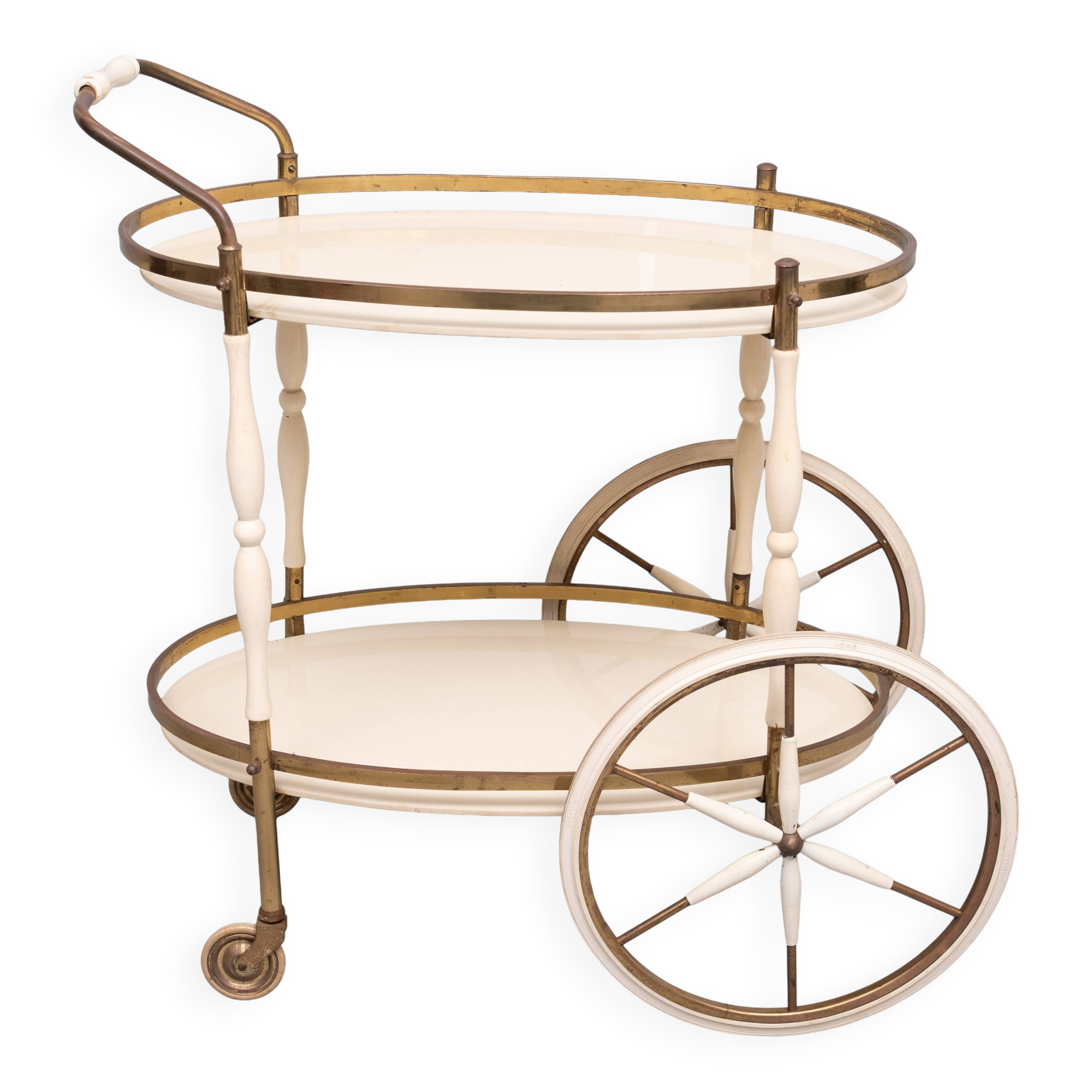 Oval shaped glass tops serving trolley Italy 1950s