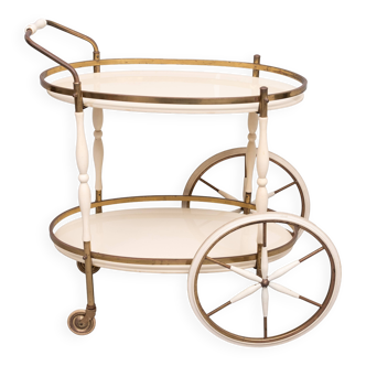 Oval shaped glass tops serving trolley Italy 1950s