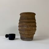 Vintage brown terracotta large vase, France, 1960.