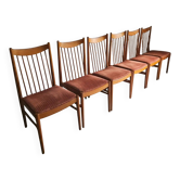 Set of 6 Danish teak dining chairs model 422, attributed to Arne Vodder for Sibast, 1960s.