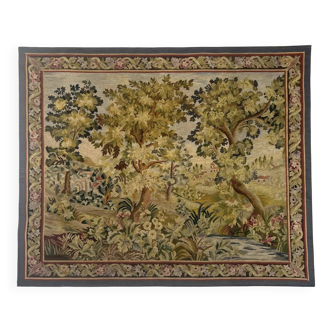Verdure tapestry in the Aubusson style on a frame (214 x 176 cm)