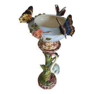 Cache pot on Delphin column Massier Vallauris
