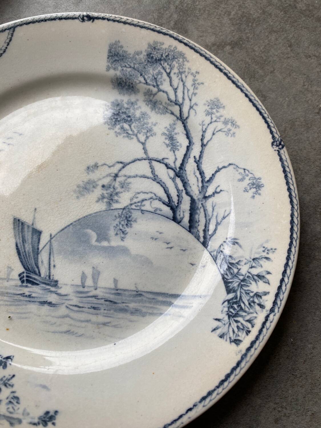 Trio of blue plates
