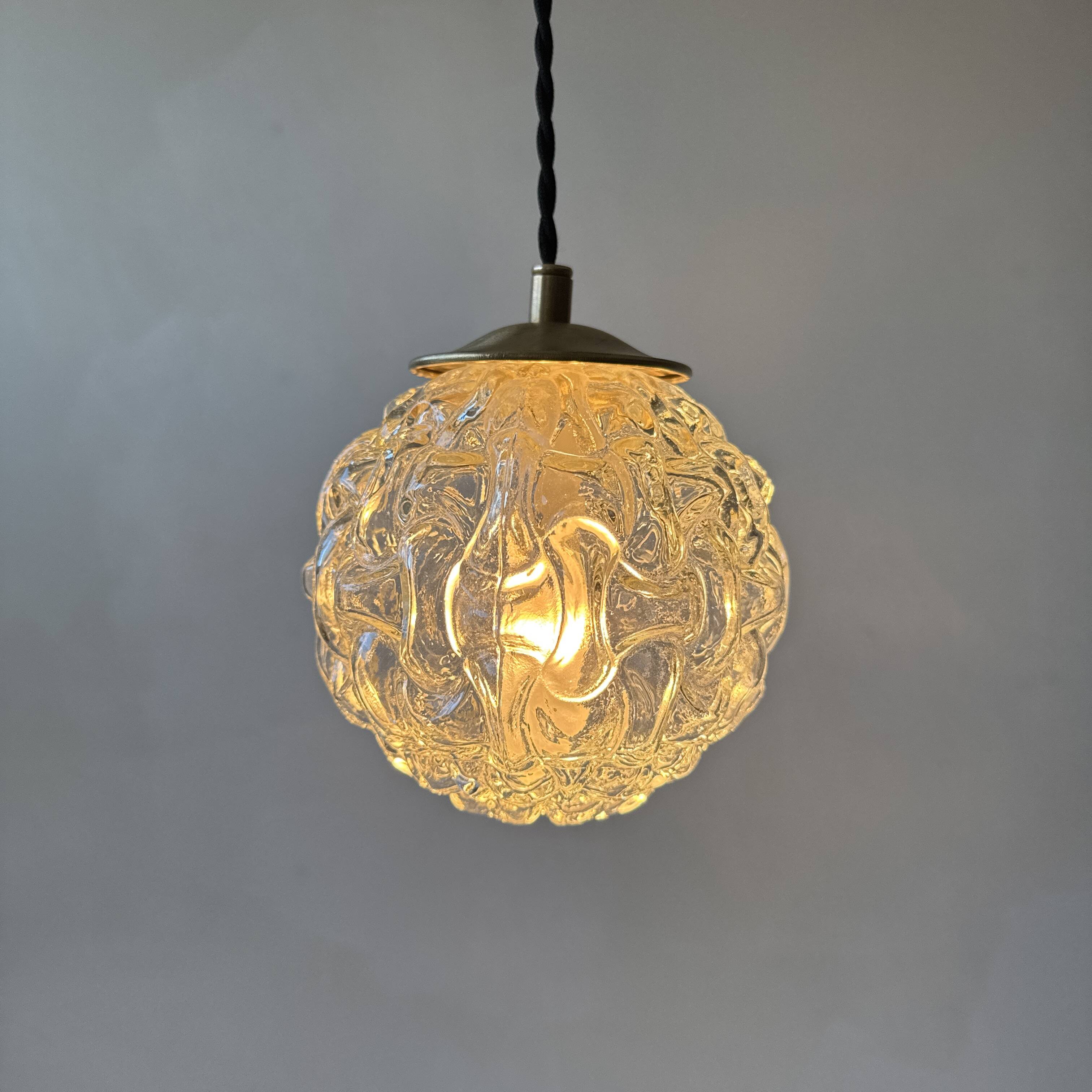 Lot of 3 old vintage round pendant lights