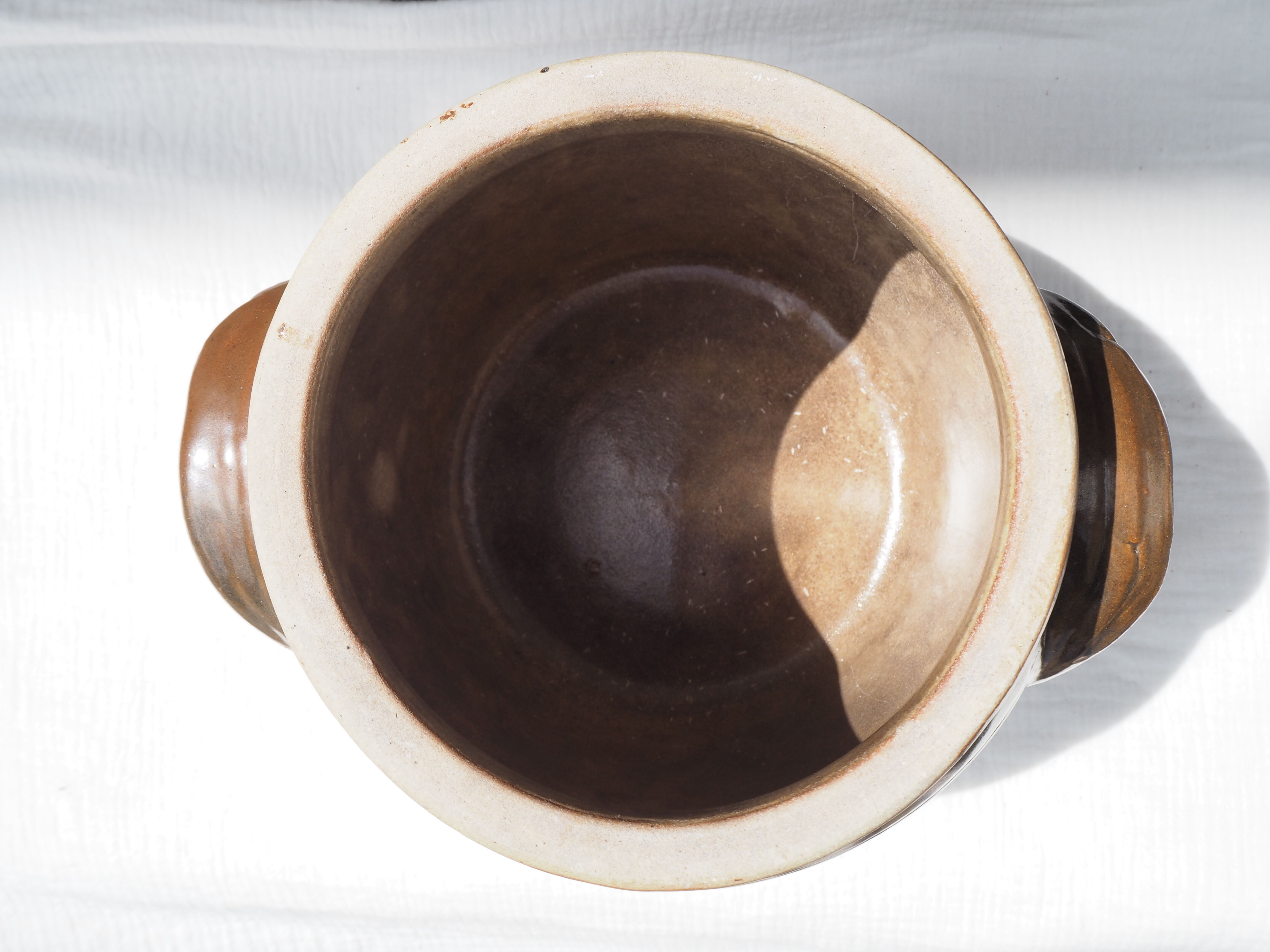 Brown glazed grease pot