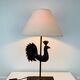 Wrought iron rooster lamp, brutalist, vintage, 1970