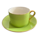 Lime green cup and saucer
