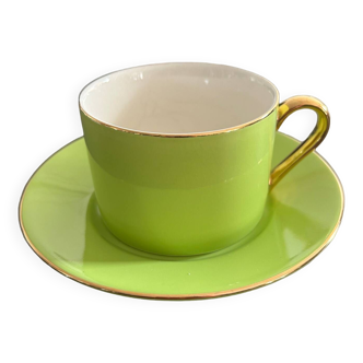 Lime green cup and saucer