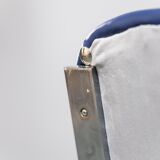 Set 4 chairs eco leather blue metal chrome 70