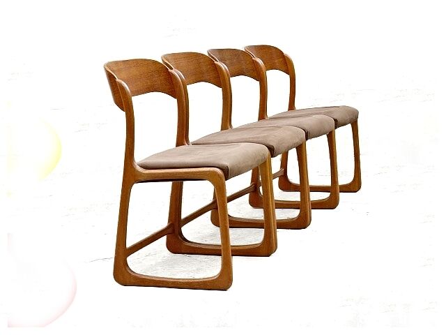 Set of 4 sleds chairs Baumann, 1960