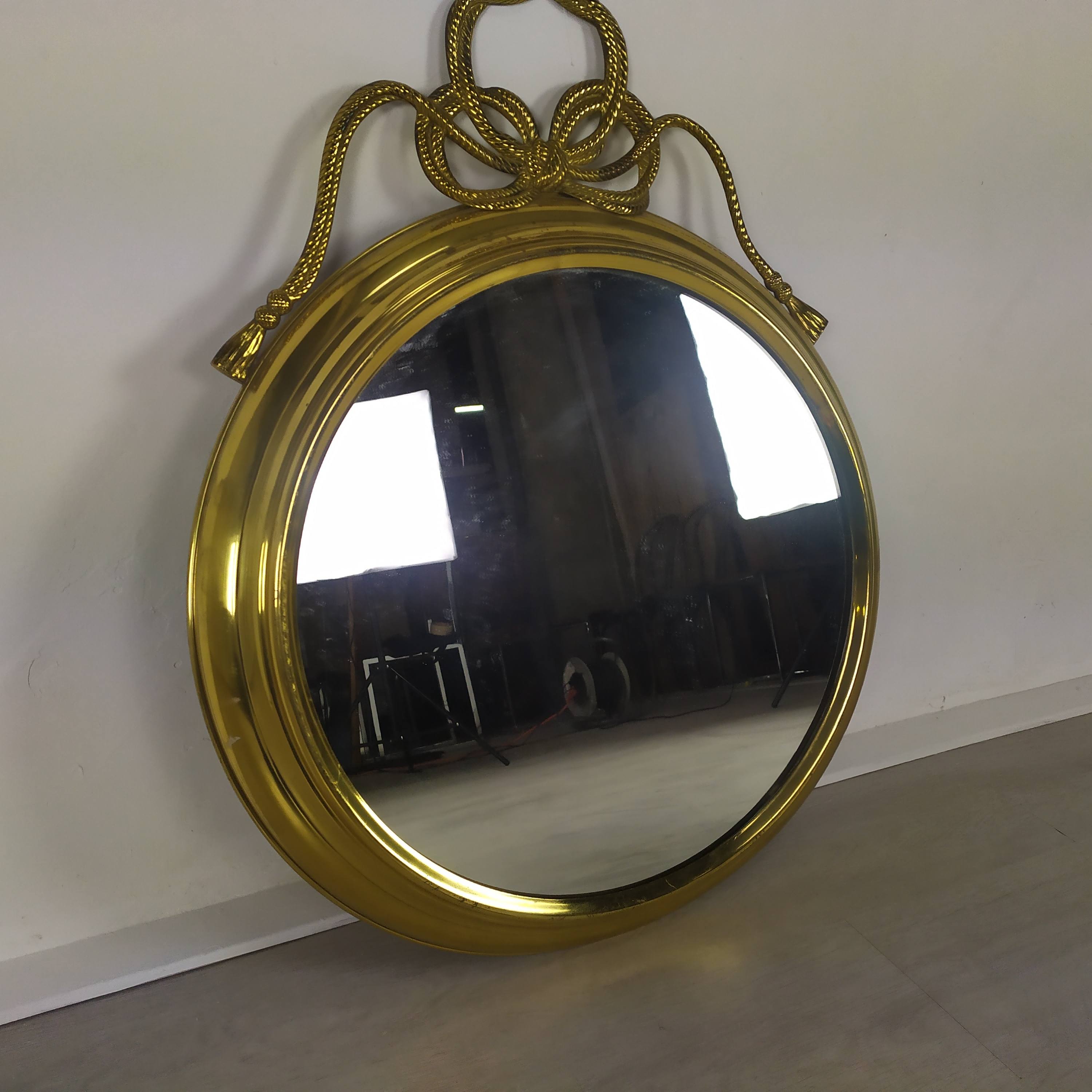 Golden brass mirror