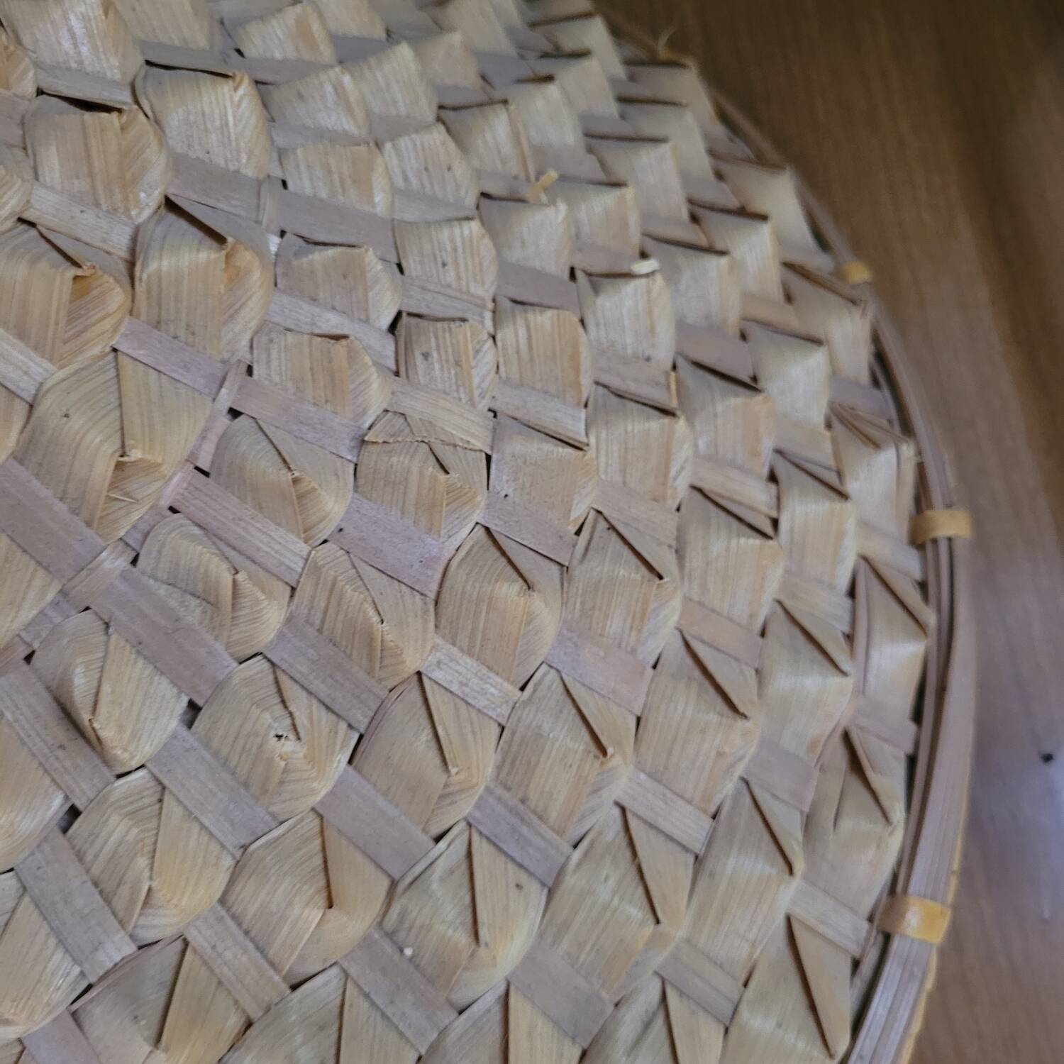 Large Woven Rattan Lampshade 70's