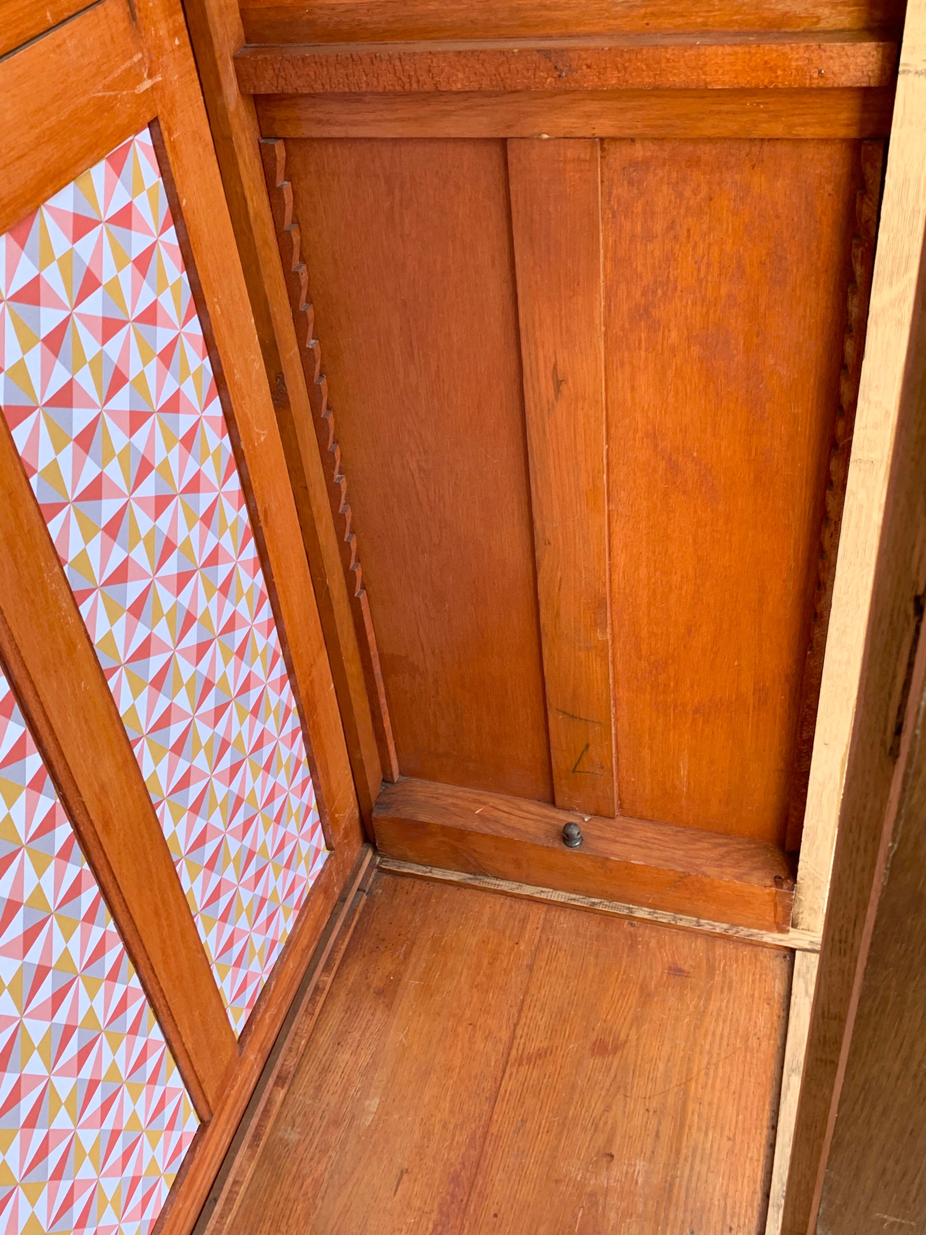 Armoire parisienne art déco chêne massif brut