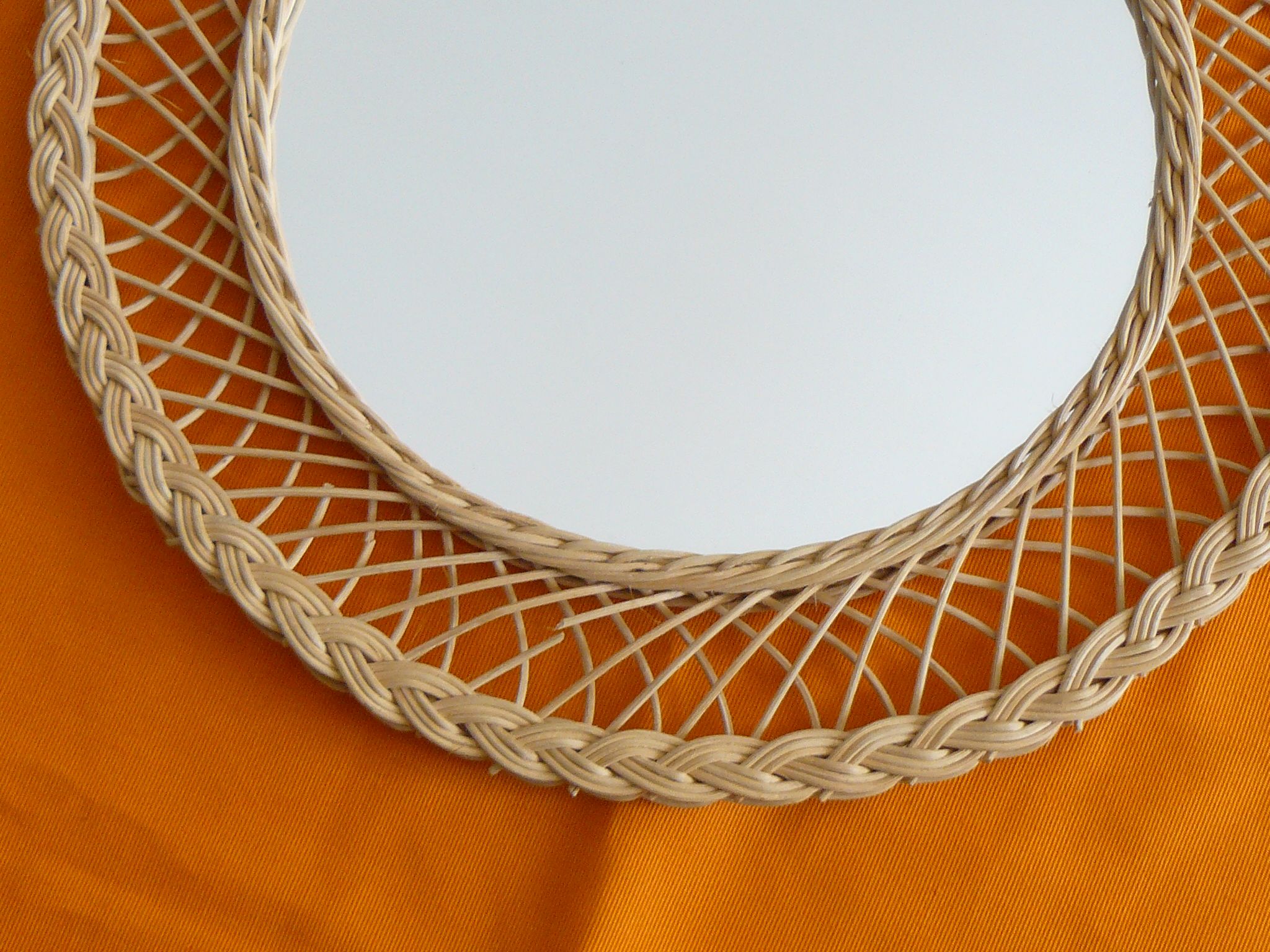 Rattan mirror of the 1960s 40cm