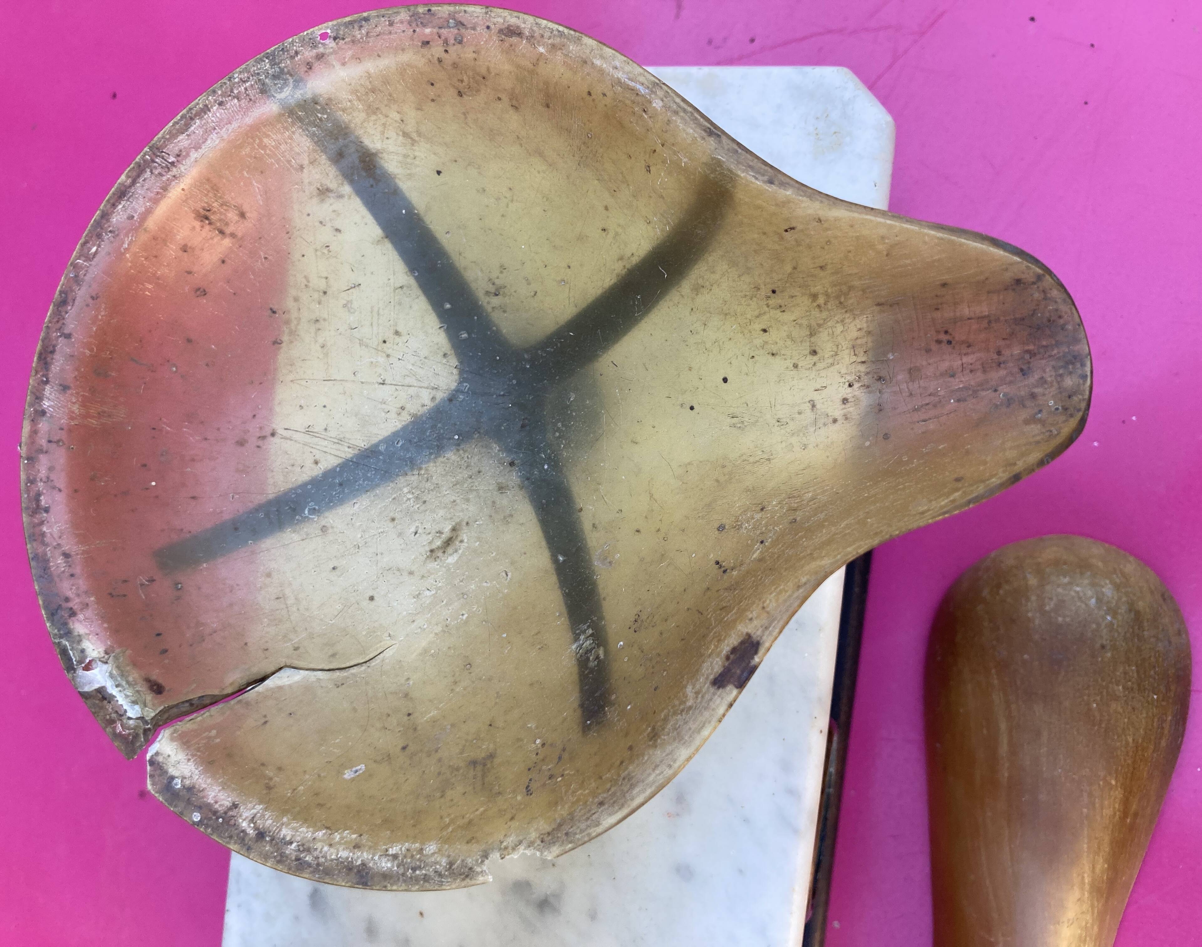 Old tobacco scale, or Apothecary horn trays