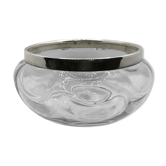 English glass bowl and silver metal edge
