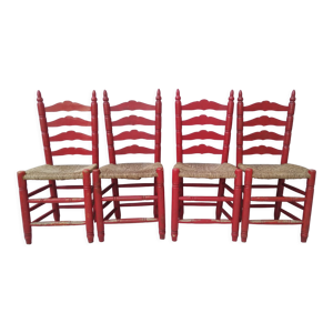 4 chaises paillées