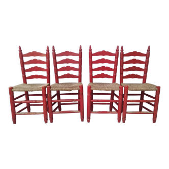 4 chaises paillées