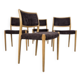 4x Niels Møller model 80 vintage oak dining chair Danish