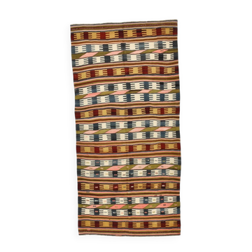 4x9 Orientel Turkish Kilim Rug, Geometric Style Kilim Rug, 132x280Cm