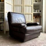 Brown leather armchair