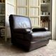 Fauteuil en cuir marron